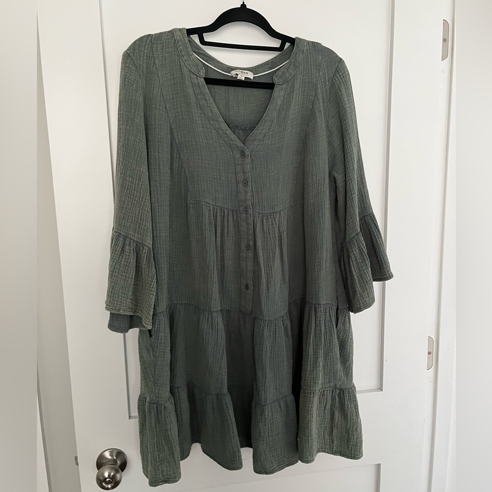 Umgee Olive Green peasant dress
